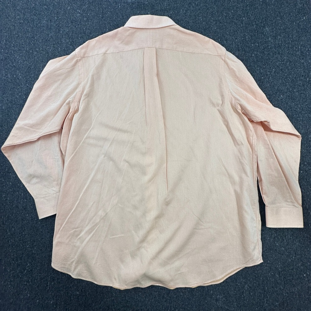 Paul Fredrick Dress Shirt Mens 19-37 Peach Pinpoint Oxford Button Down Cotton - Picture 10 of 11